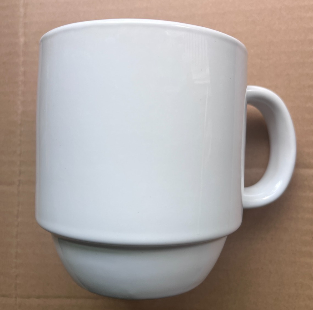 Mainstays Home Stackables White Ceramic Coffee Mug Dishwasher Safe 4" Multiples